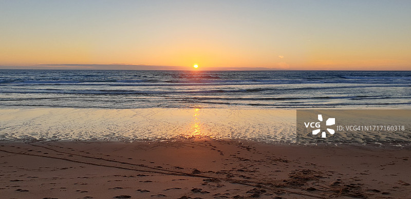 卡斯凯什金乔海滩的日落图片素材