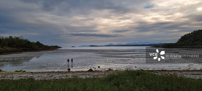 湖泊退潮景象图片素材