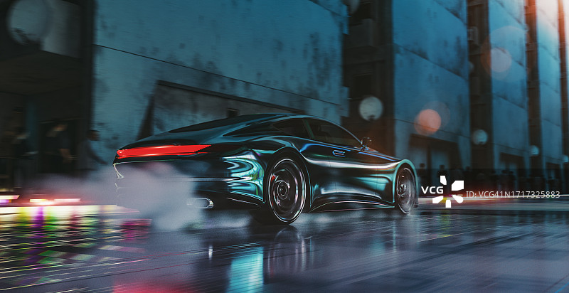 疾驰的未来汽车图片素材