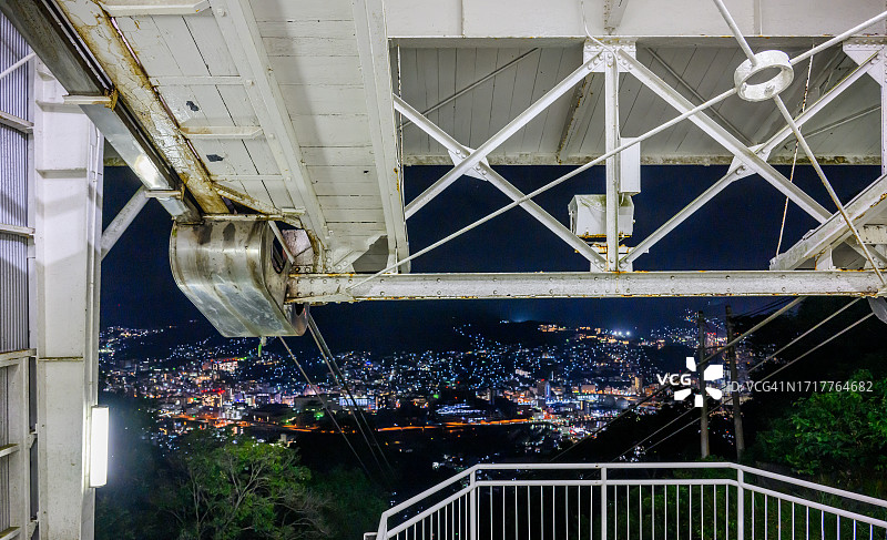 从缆车上看长崎市的夜晚图片素材