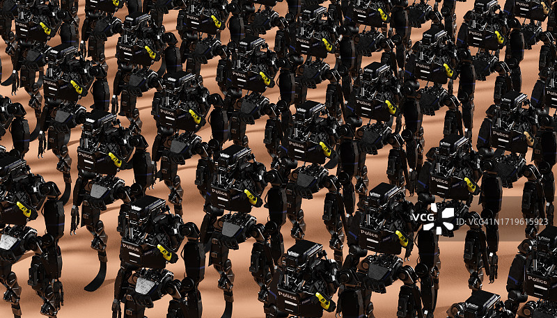 AI警察部队特写图片素材