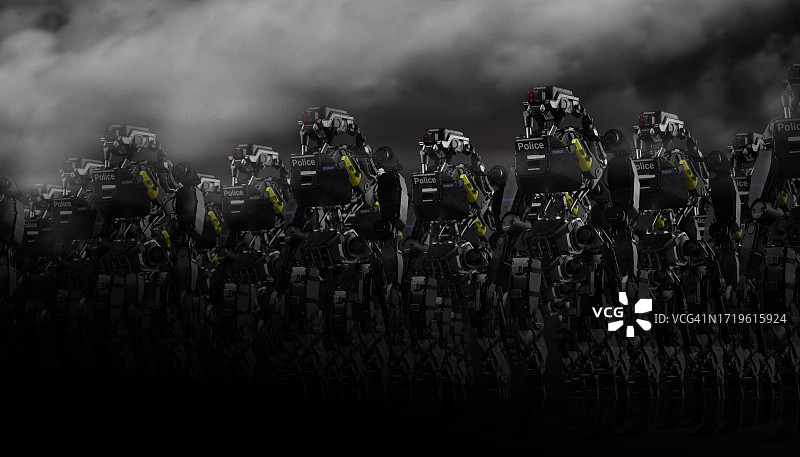 反乌托邦人工智能警察部队图片素材
