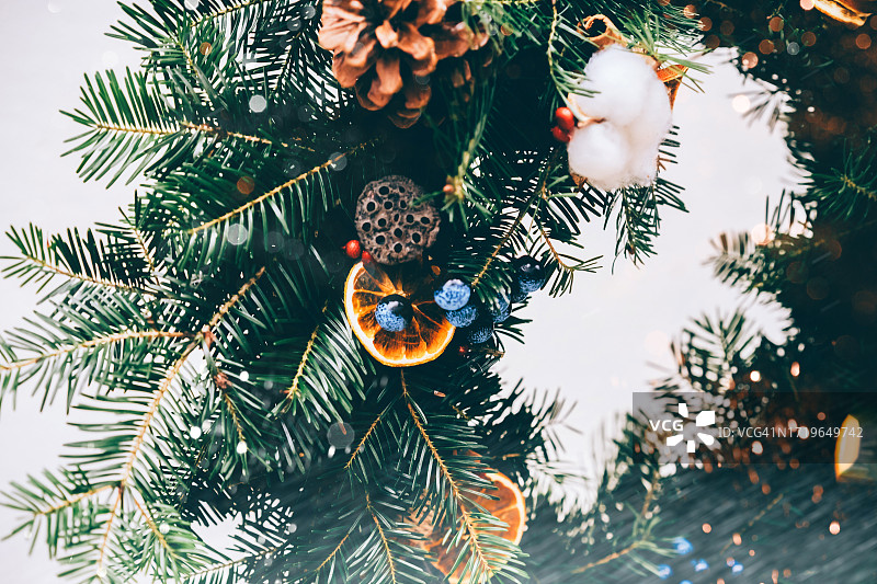 圣诞花环特写抽象节日背景图片素材