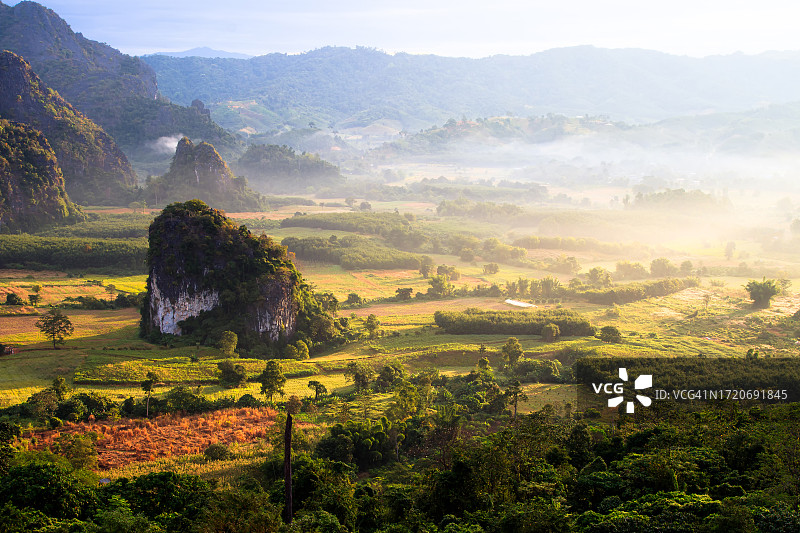 泰国帕尧府Phu lang ka日出美景图片素材
