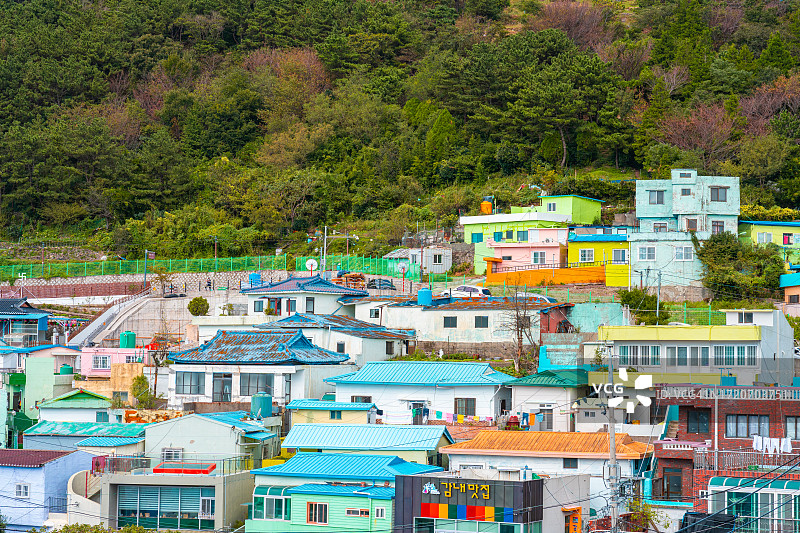韩国釜山甘川洞文化村图片素材