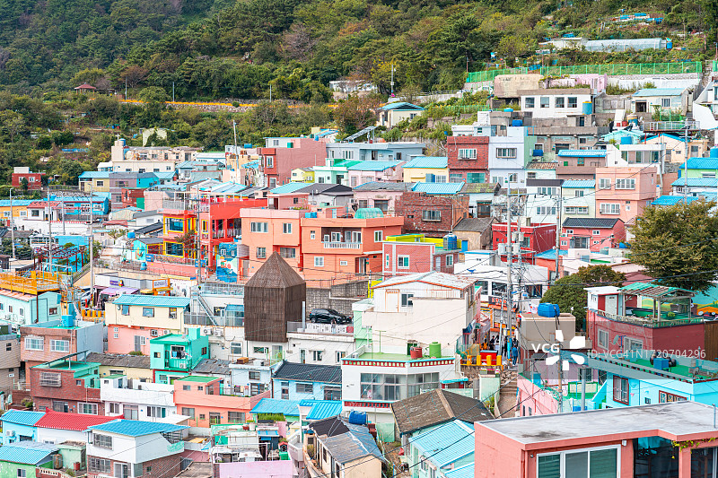 韩国釜山甘川洞文化村图片素材