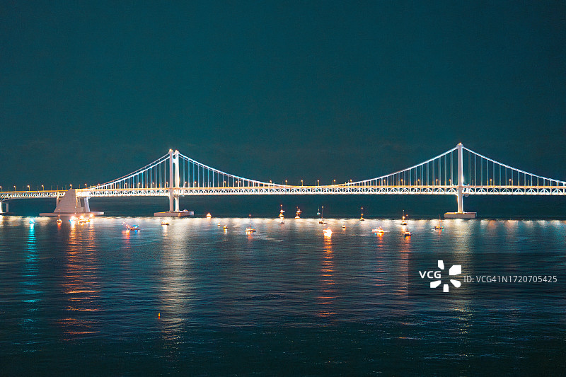 韩国釜山日出广安大桥海景图片素材