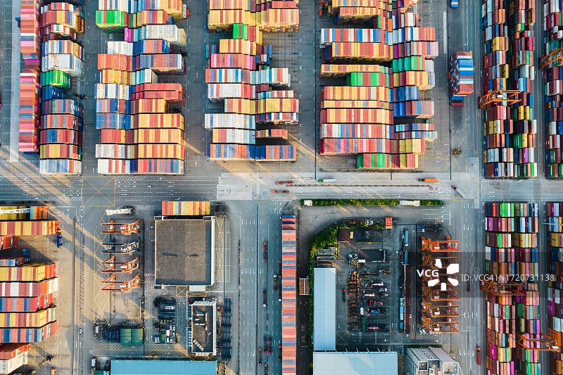 中国深圳盐田港鸟瞰图图片素材
