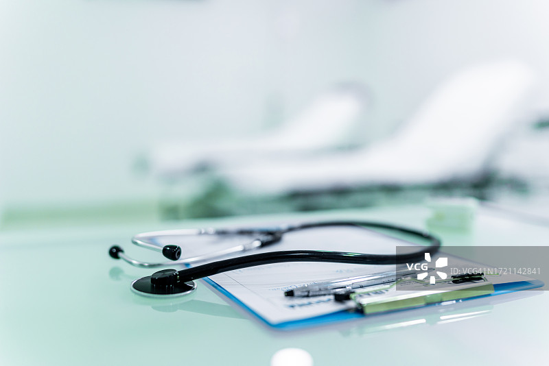 医院的听诊器特写图片素材