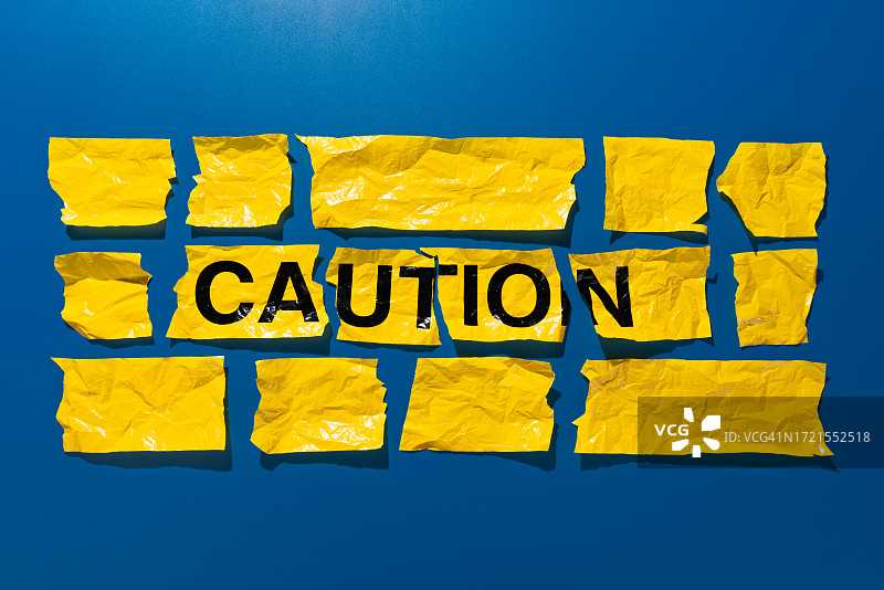 破碎的黄色警戒带碎片图片素材