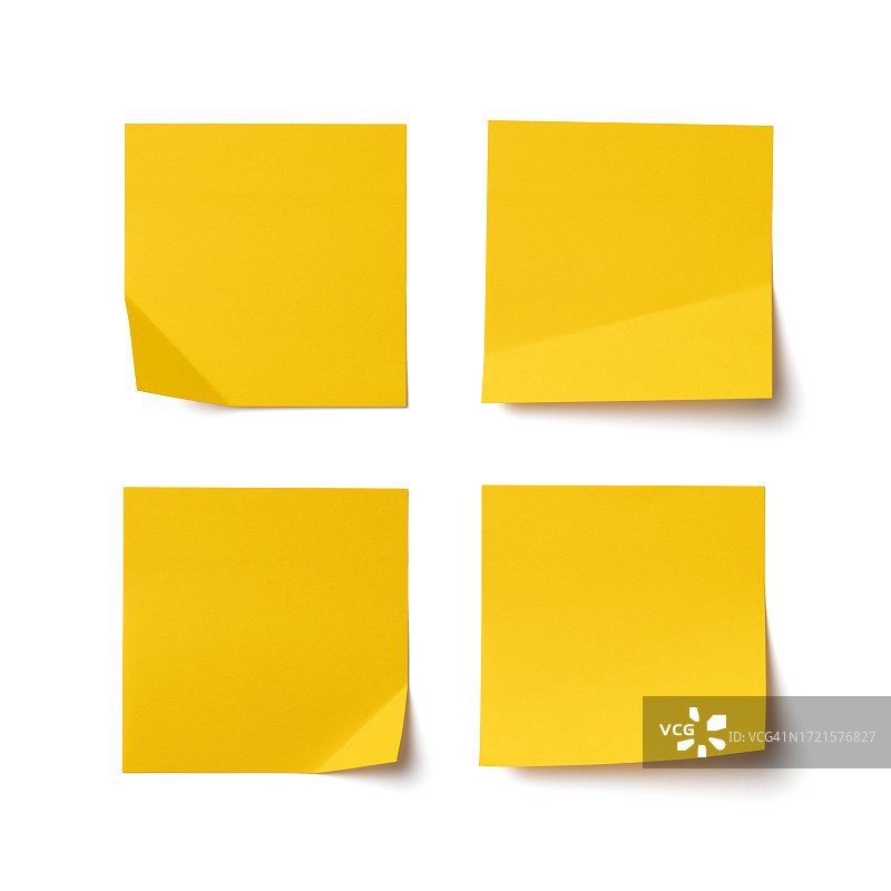 一角折叠的黄色便签图片素材