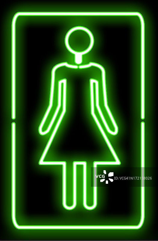 霓虹灯女士洗手间图片素材