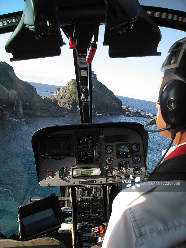 直升机飞行员转弯图片素材