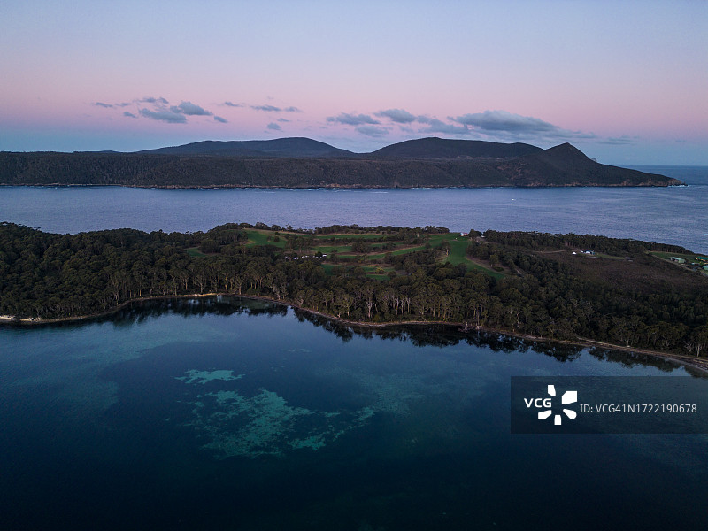 塔斯马尼亚亚瑟港景观日落图片素材