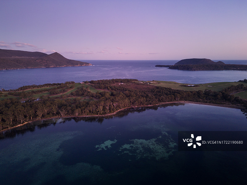塔斯马尼亚亚瑟港景观日落图片素材