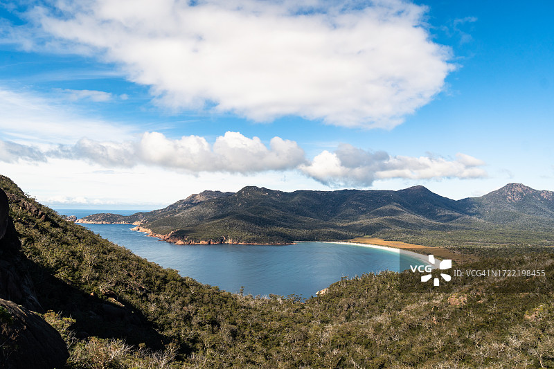 塔斯马尼亚科尔斯湾酒杯湾观景点图片素材