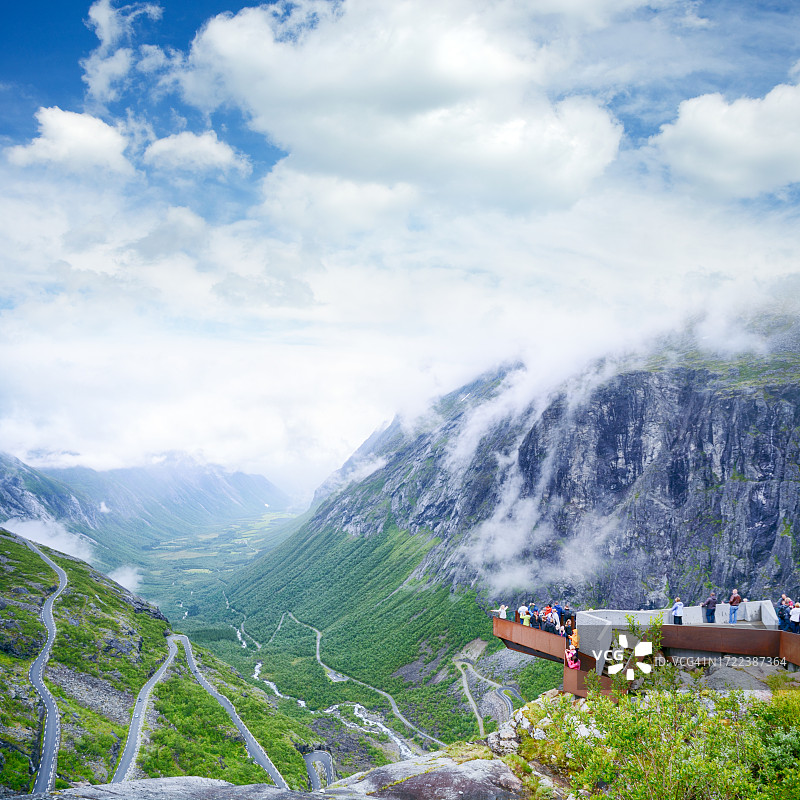 挪威特罗斯蒂根山路图片素材