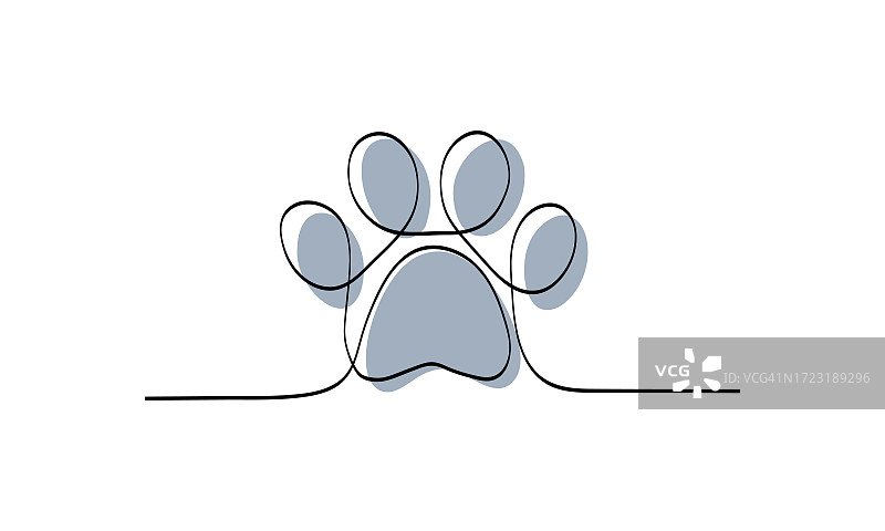 连续线条动物脚印图片素材