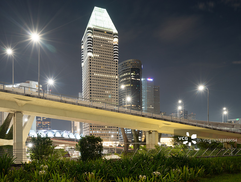 新加坡高架桥与城市风光图片素材