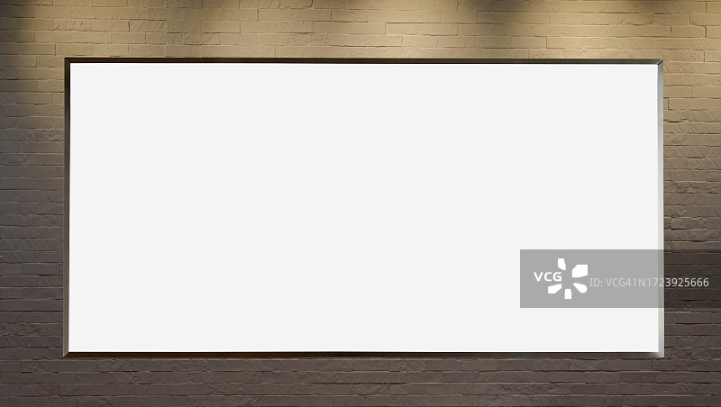 砖墙上的空白广告banner媒体展示图片素材