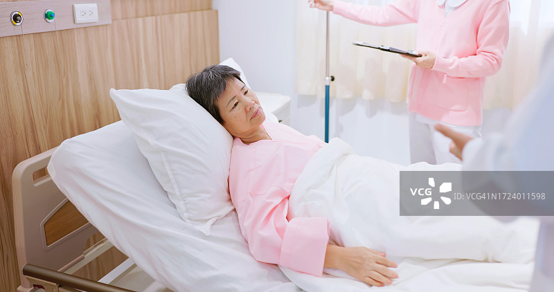 女病人与医生交谈图片素材