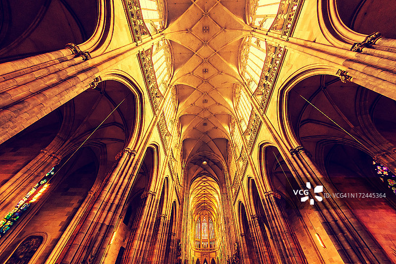 捷克共和国布拉格的教堂内部图片素材