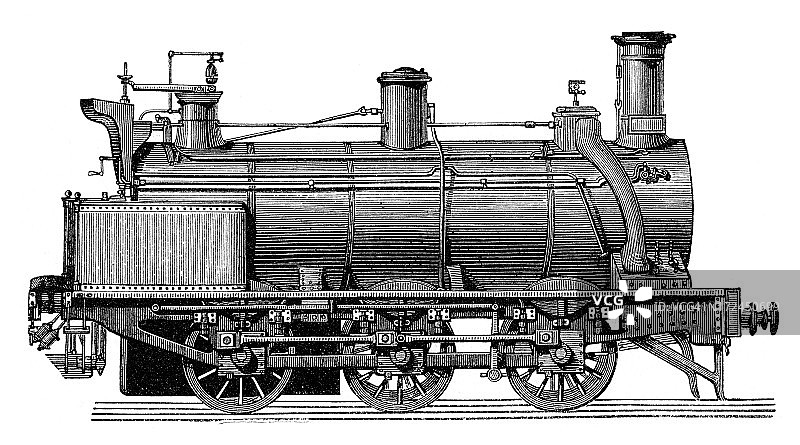 旧法式蒸汽机车图片素材