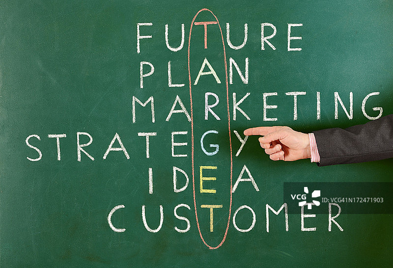 手指指向目标纵横字谜图片素材