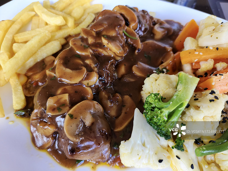 蘑菇酱牛里脊牛排图片素材