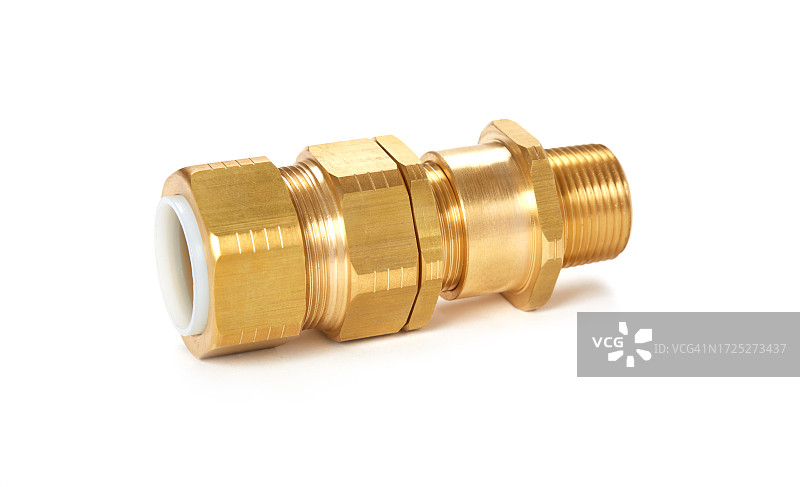 黄铜和铝制工业燃气和水装置连接器图片素材