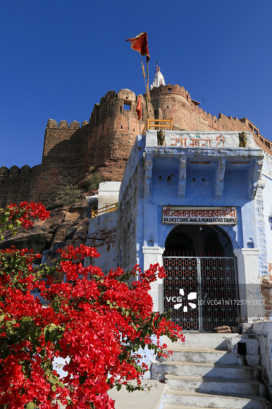 焦特布尔的Jwalamukhi Devi印度教寺庙入口图片素材