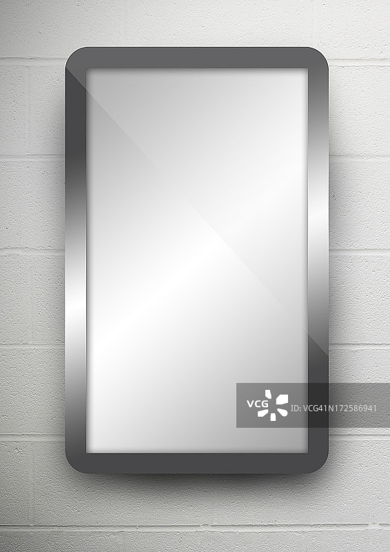 砖墙上悬挂的铁制屏风图片素材