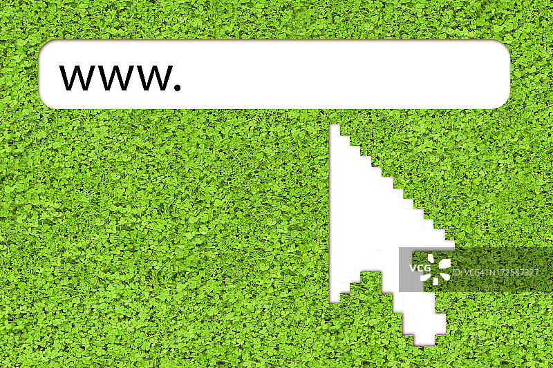 指向URL链接的大电脑箭头图片素材