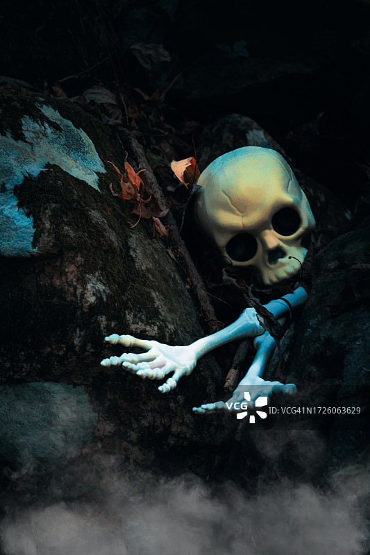 黑暗恐怖的万圣节骷髅图片素材