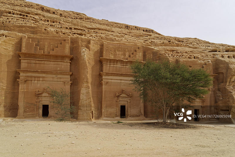 沙特阿拉伯欧拉附近的黑格拉岩石城图片素材