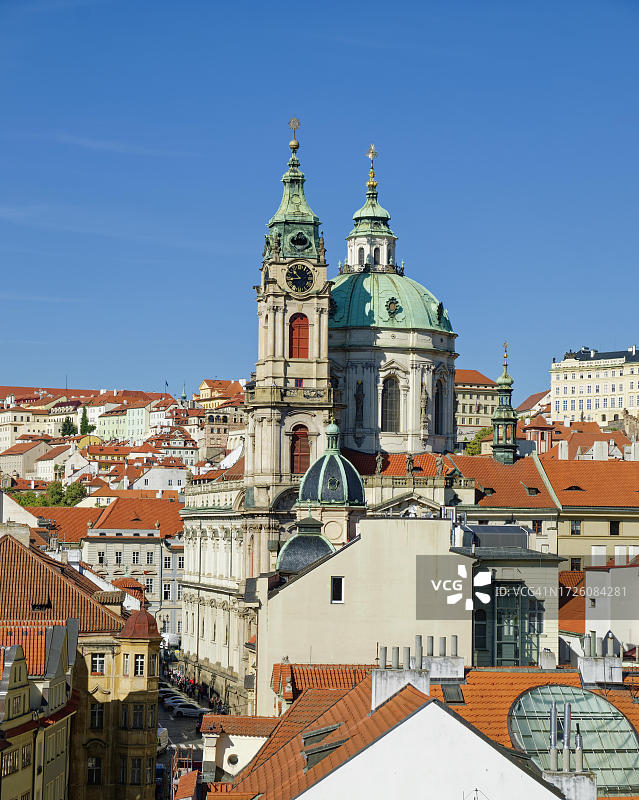 捷克共和国布拉格小城圣尼古拉斯教堂图片素材