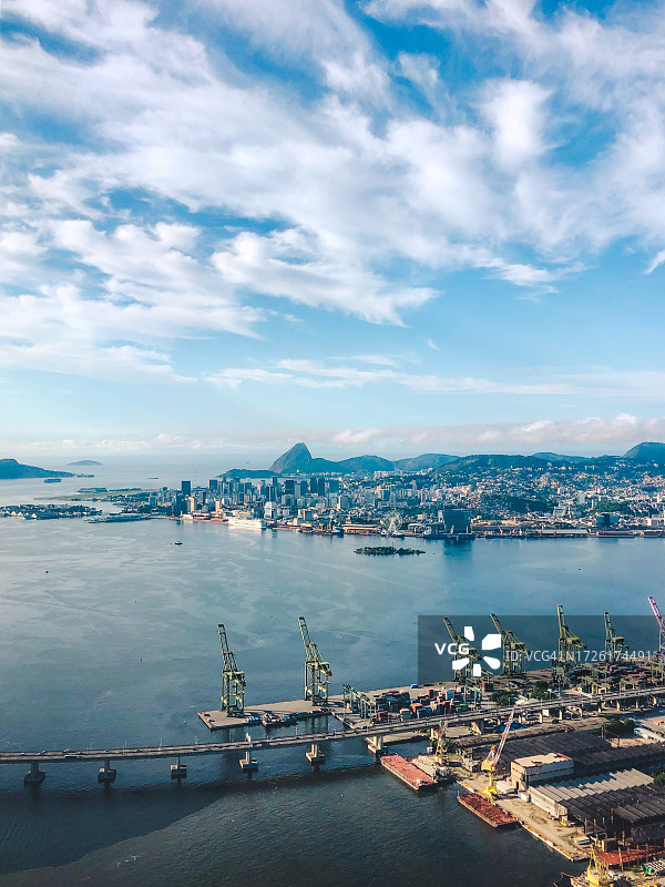 里约热内卢上空的飞机景观图片素材