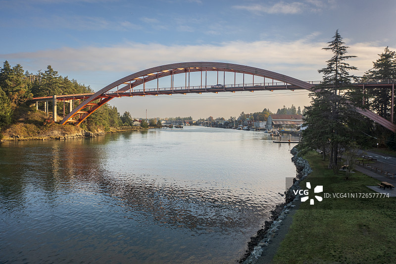 拉康纳是华盛顿州斯卡吉特河谷中心的热门旅游小镇图片素材