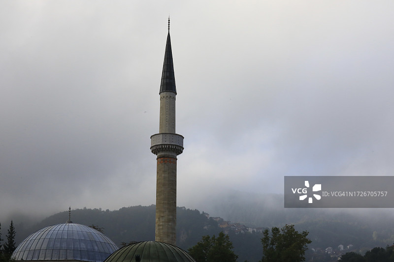 带有宣礼塔的穆斯林清真寺图片素材