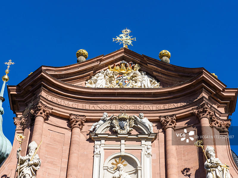 德国巴伐利亚州维尔茨堡新明斯特巴洛克式教堂细节图片素材