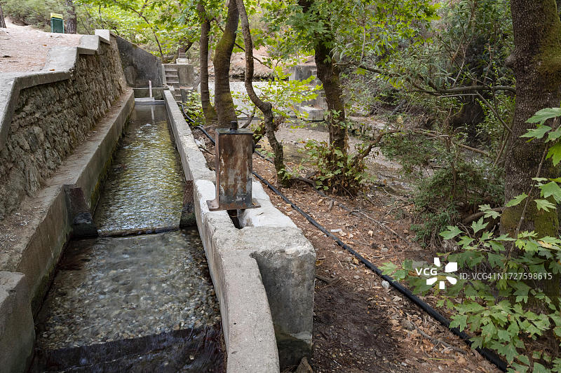 水路，希腊罗德岛七泉图片素材