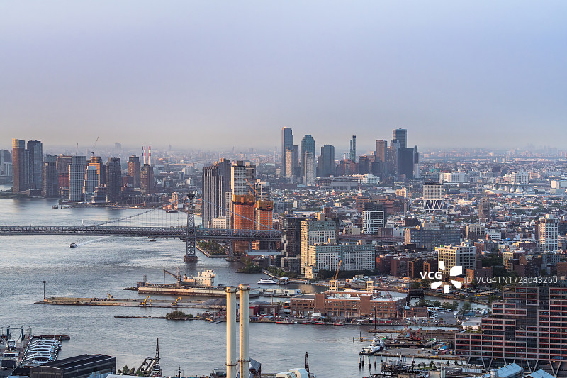 布鲁克林威廉斯堡滨水区高角度景观图片素材