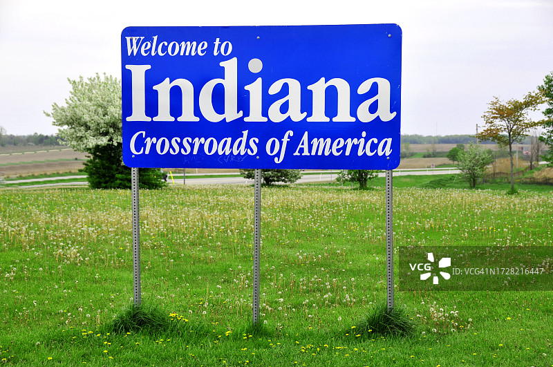 印第安纳州欢迎标志图片素材