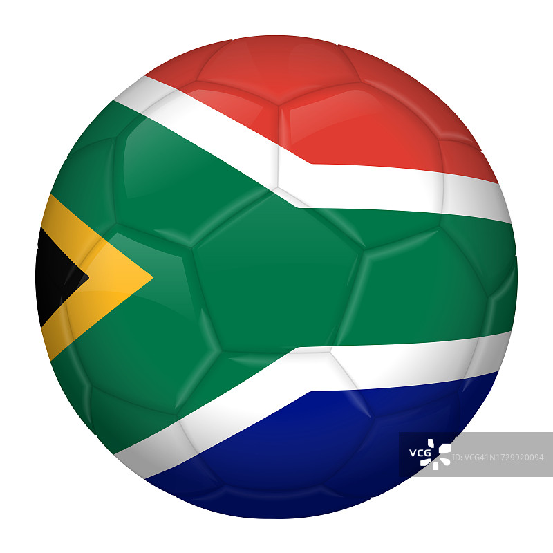 带有南非国旗的足球，用于锦标赛图片素材