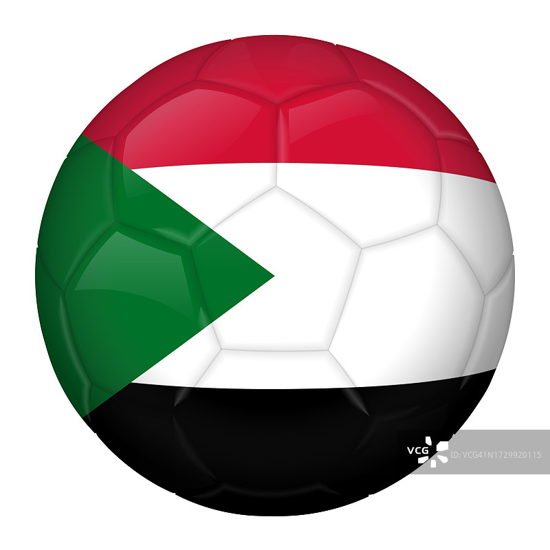 带有苏丹国旗的足球，用于锦标赛图片素材