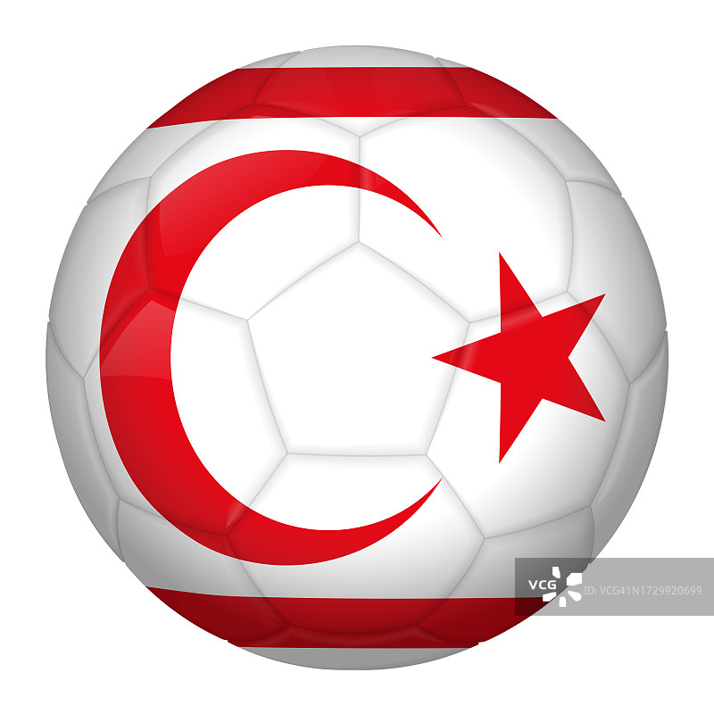 带有北塞浦路斯土耳其共和国国旗的足球，用于冠军赛图片素材