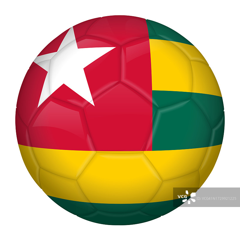 带有多哥国旗的足球，用于锦标赛图片素材