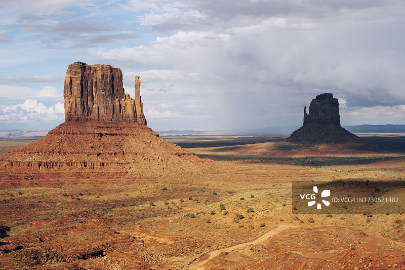 暴风雨天空下的纪念碑谷沙漠景观图片素材