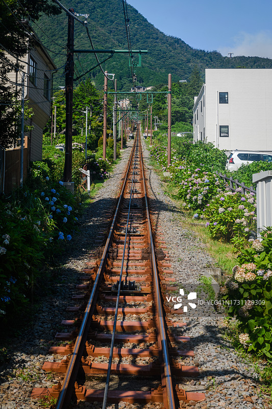 箱根登山缆车轨道图片素材