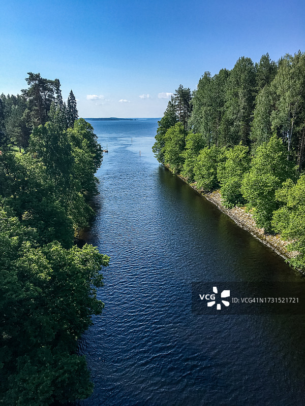 萨翁林纳的湖泊运河图片素材